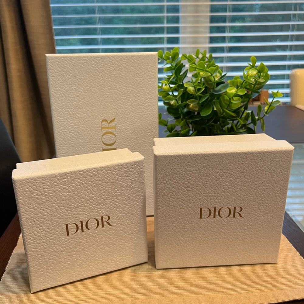 Dior Luxurious White Boxes with Gold Accents